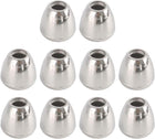 LinkMejor 10pcs Plastic Bell Ends Stopper Cord Rope Ends Locks Lanyard Bell Shape Fastener for Backpack Drawstrings Accessories, Silver Tone