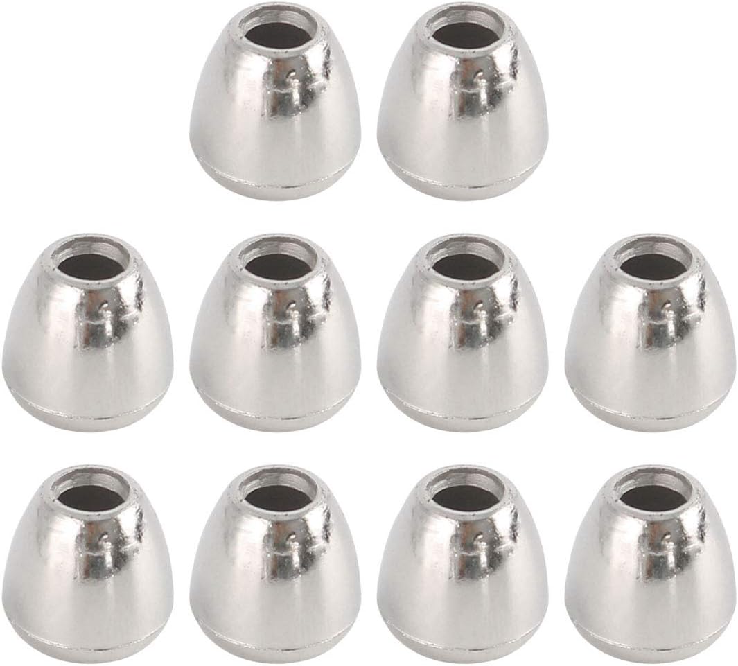 LinkMejor 10pcs Plastic Bell Ends Stopper Cord Rope Ends Locks Lanyard Bell Shape Fastener for Backpack Drawstrings Accessories, Silver Tone