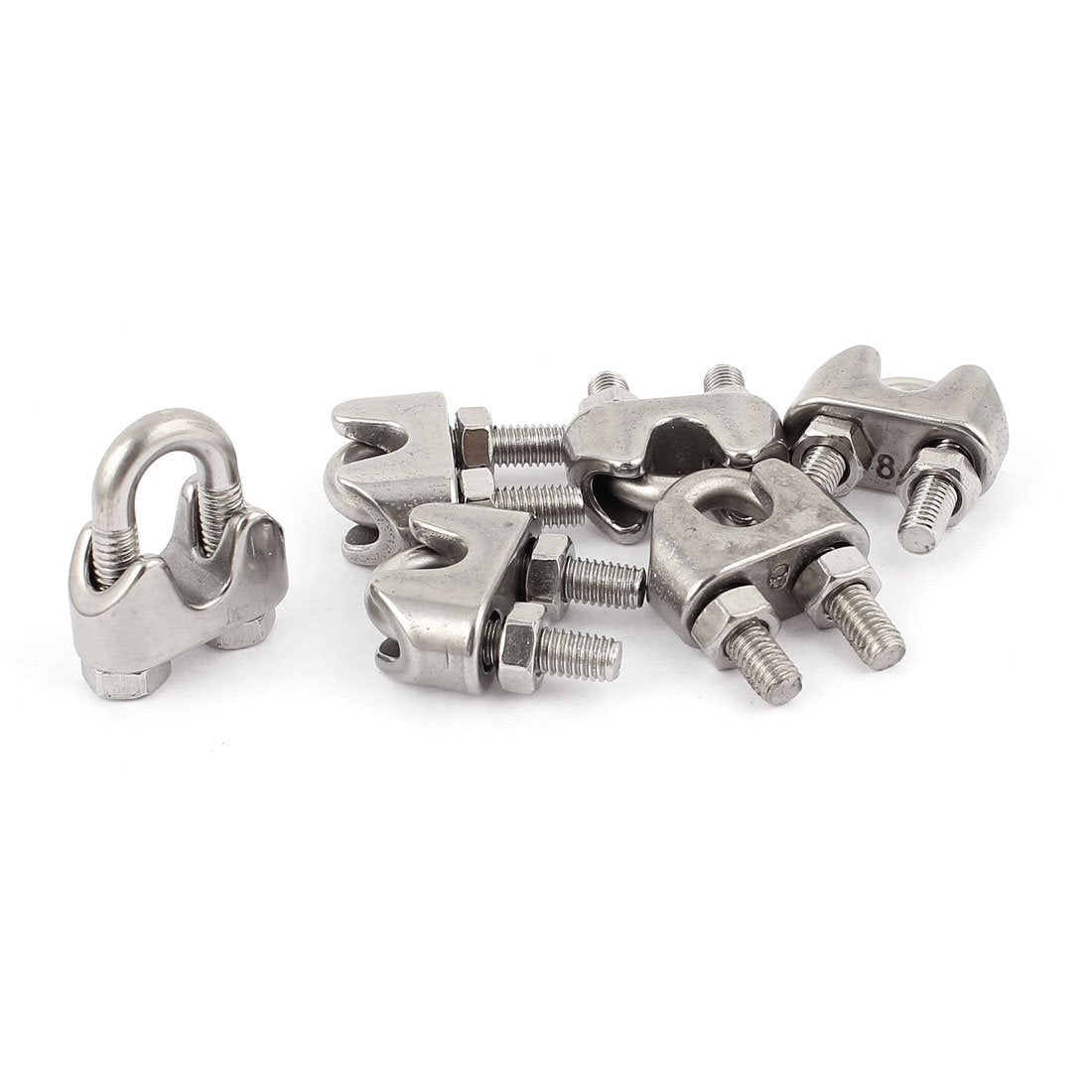 8mm 5/16-inch Stainless Steel Wire Rope Cable Clamp Clips 6pcs