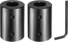 2 Pcs Shaft Coupling, 1" Bore 2" OD 3" Length Black Oxide Plated Steel Rigid Coupling with Hex Wrench for 3D Printers Motor Wheel (2 Screws Each Piece)