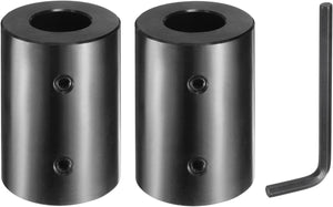 2 Pcs Shaft Coupling, 1" Bore 2" OD 3" Length Black Oxide Plated Steel Rigid Coupling with Hex Wrench for 3D Printers Motor Wheel (2 Screws Each Piece)