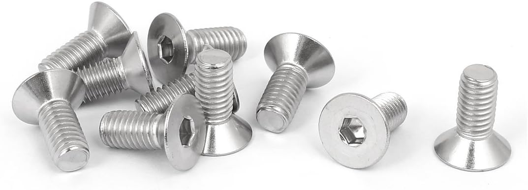 M5x12mm 316 Stainless Steel Countersunk Flat Head Hex Socket Cap Screw 10pcs