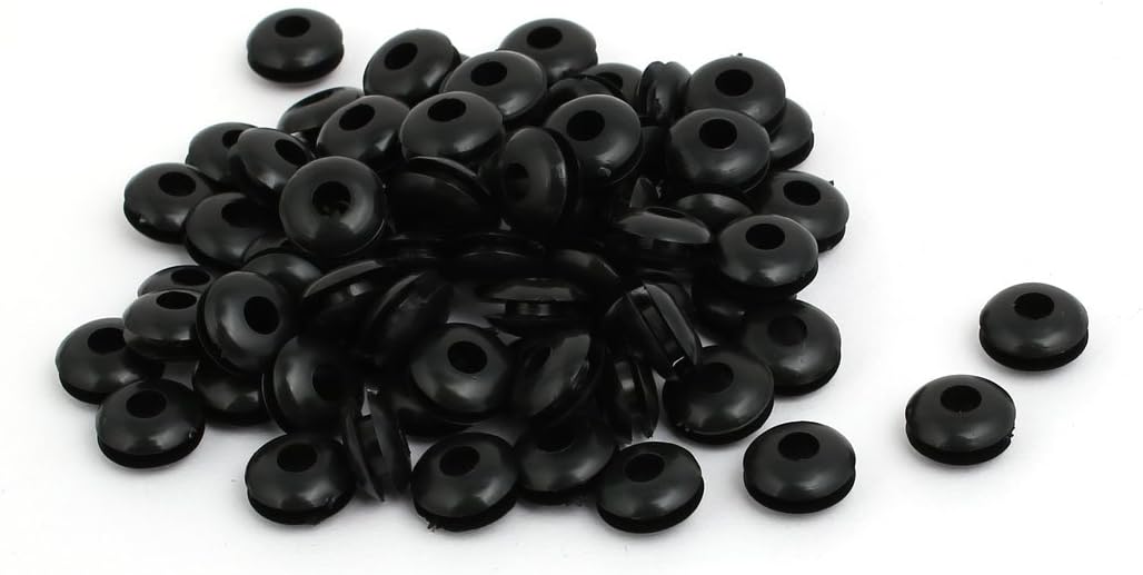 4mm Inner Dia Rubber Ring Sealing Grommet Electrical Wiring Gasket Black 80pcs