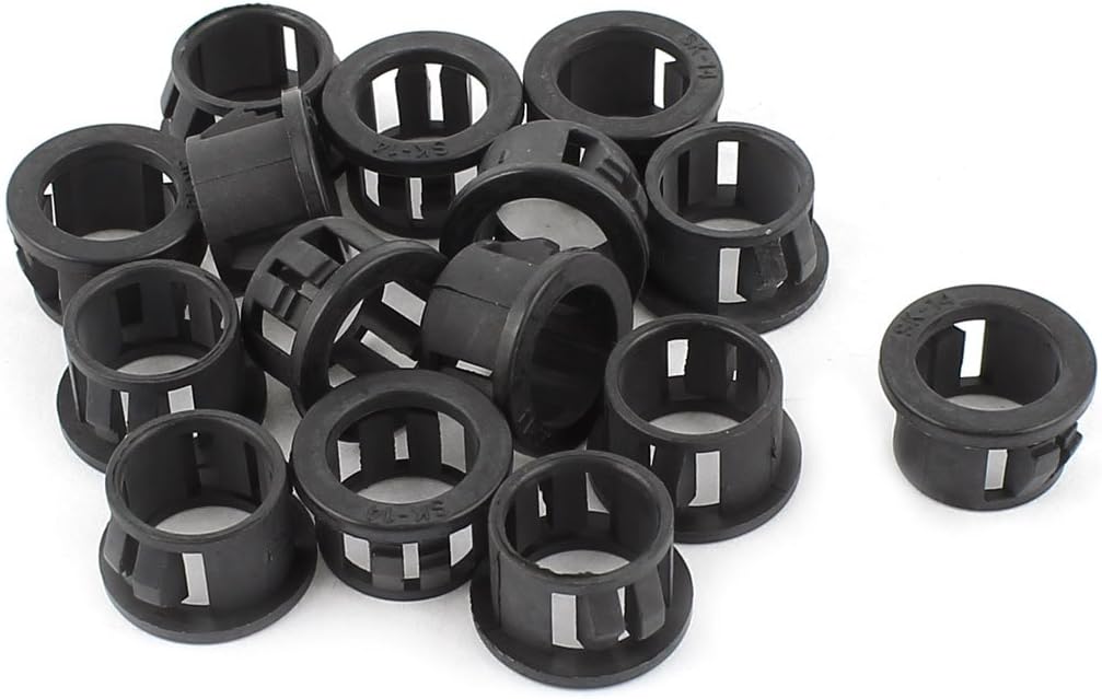15pcs Black Cable Hose Harness Snap in Bushing Plugs Grommet 12mm Dia