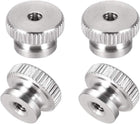 Knurled Thumb Nuts, 4Pcs M3x0.5mm 304 Stainless Steel Round Knobs Fasteners for 3D Printer Parts, Silver Tone