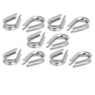 8mm 5/16inch Standard Stainless Steel Wire Rope Cable Thimbles 10 Pcs