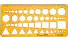 LinkMejor Geometric Drawing Template Circles Squares Triangle Geometric Ruler Stencil Measuring Tool for Engineering Drafting Building Office Supplies