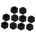 10pcs PG16 Nylon Male Threaded Cable Gland Cap Round Screw-in Cover Black