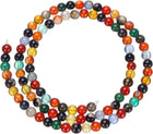 Multicolored Agate Beads 4mm Natural Gemstone Beads, Smooth Round Loose Beads for Bracelet Jewelry Making DIY (1 Strand - 95pcs)