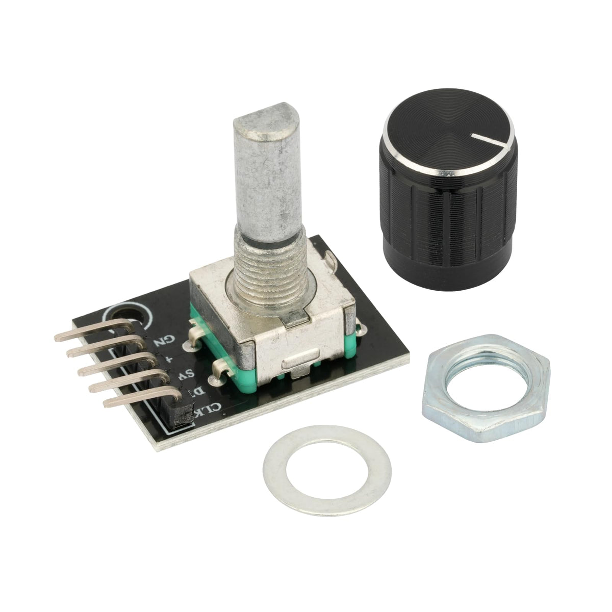 LinkMejor 6 Pcs KY-040 Encodatore Rotativo con Bottone a Pressione e Copri ManopolaCompatibile con Arduino