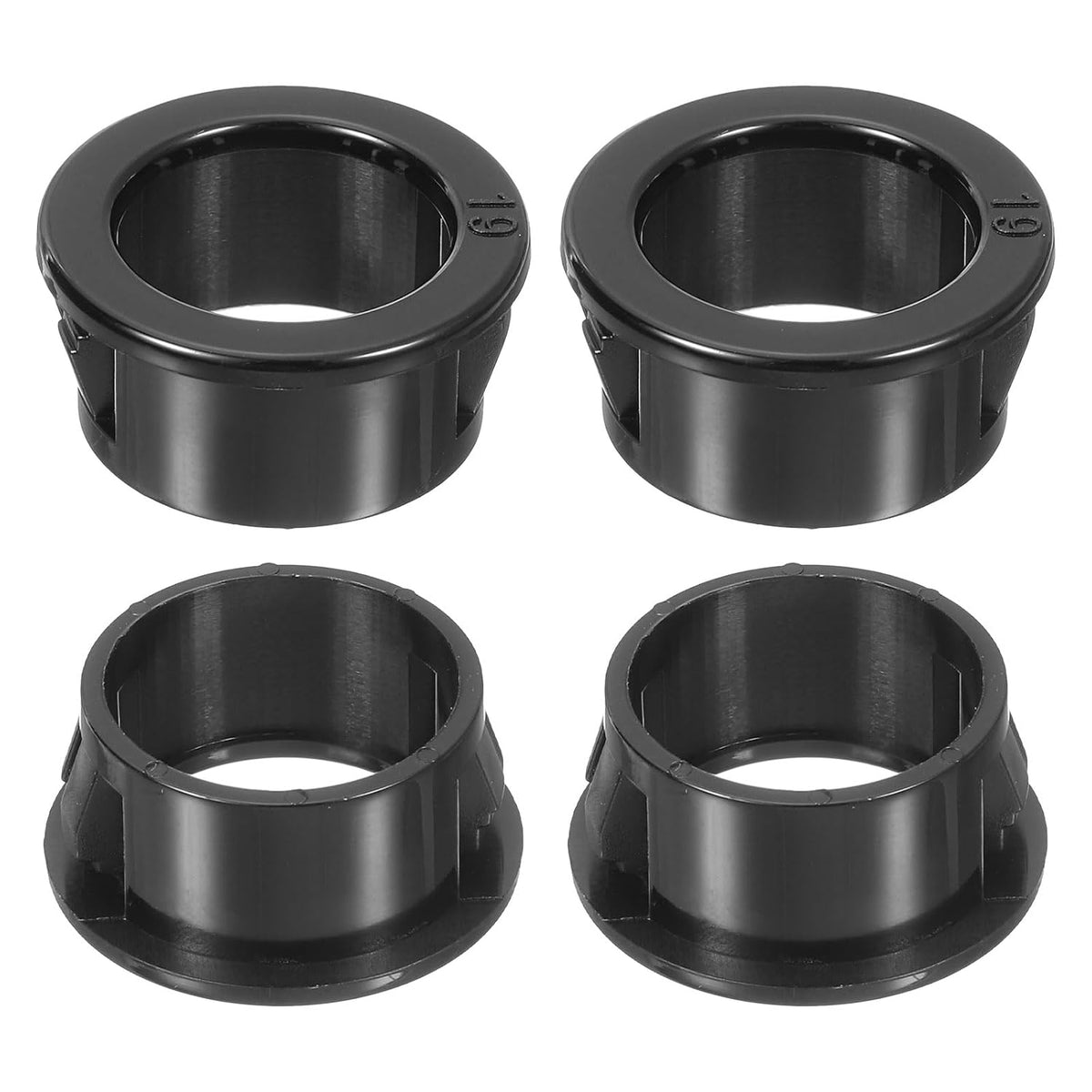 28 Pcs Cable Snap Bushing Grommet, 3/4" Mounting Dia Black Round Nylon Snap in Cable Grommet Protector, Plastic Cable Hole Grommets for Wiring