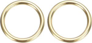 2Pcs H59 Brass O Ring, 1.97" OD. 1.57" Thickness Brass Seamless Welded Circle Loop Round Ring Buckles for Luggage Webbing Craft DIY Decoration Accessories, Gold Tone