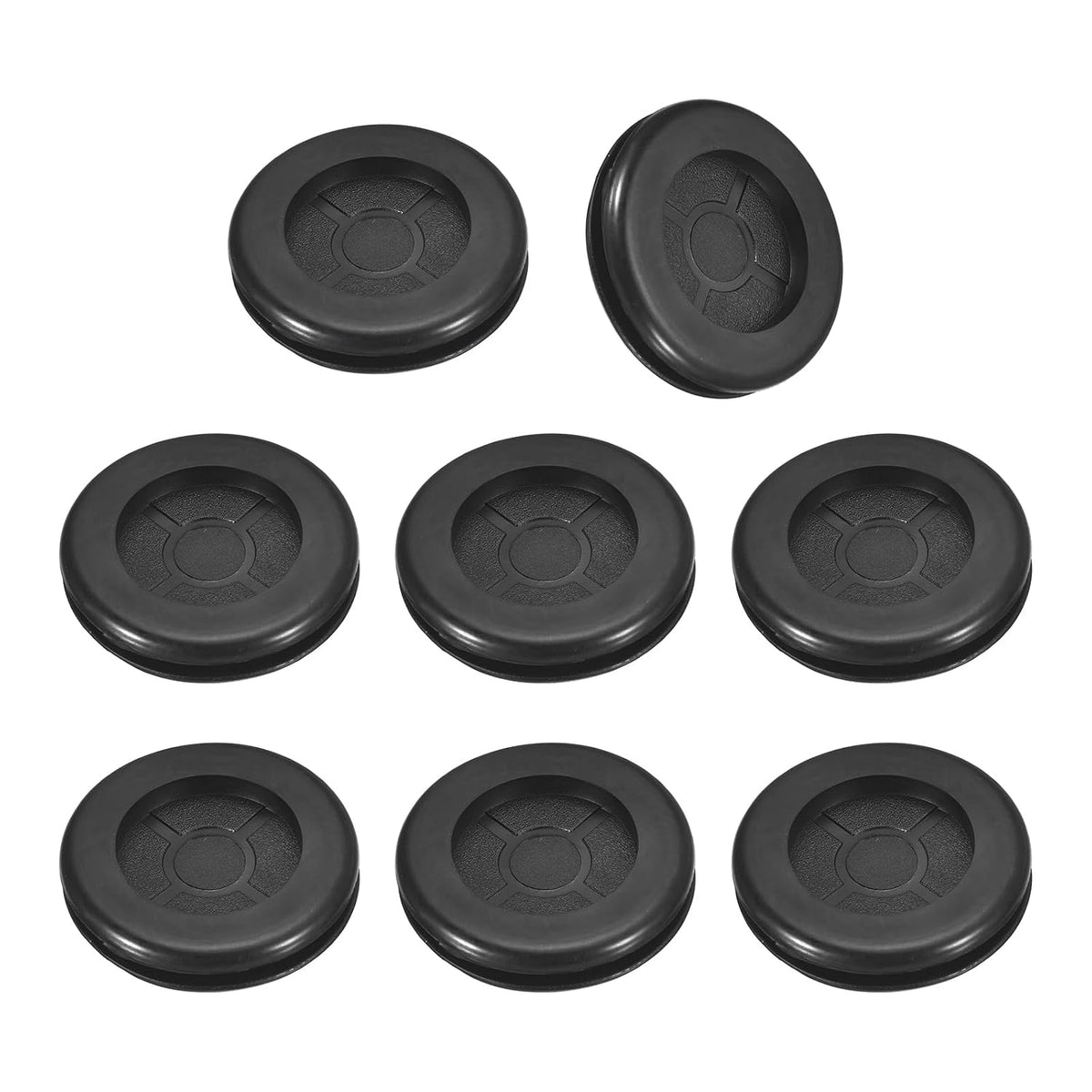 12Pcs Rubber Grommets 1-1/8" (30mm) Drill Hole, 1" (25mm) ID Double Sided Hole Plugs Ring Gasket for Firewall Cable Wire Protecting, Black