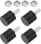4Pcs M6 Thread Rubber Mounts, Vibration Isolators, Cylindrical Shock Absorber with Studs 25 x 20mm with Non-Slip Nuts