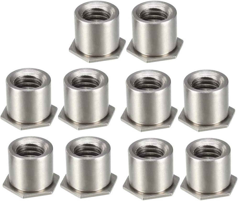 M6 x 1mm Pitch Hex Head Carbon Steel Blind Hole Self Clinching Standoff Nuts, Pack of 10