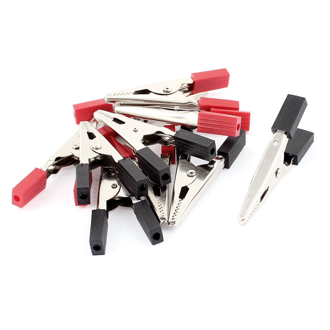 Pre-Insulated Crocodile Alligator Test Clip Clamp 50mm 10Pcs Black Red