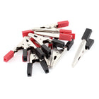 Pre-Insulated Crocodile Alligator Test Clip Clamp 50mm 10Pcs Black Red