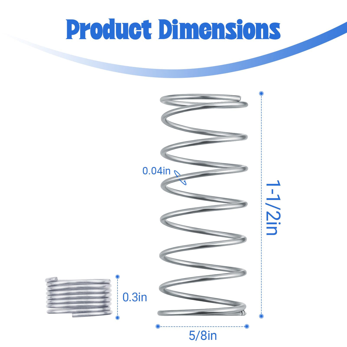 9727 Kompressionsfjäder, 0.041 GA x 5/8 in. x 1-1/2 in. Kompressionsfjäder