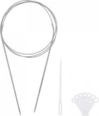 Circular Knitting Needles Kit, 47.24 Inches Length 1.8mm Dia Round Stainless Steel Sweater Needle for Handmade Projects DIY Knitting