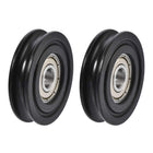 U608ZZ Nylon Pulley U Groove Ball Bearing Roller Guide Wheel 8x40x10mm Double Metal Shielded (GCr15) Chrome Steel Bearings Black 2pcs