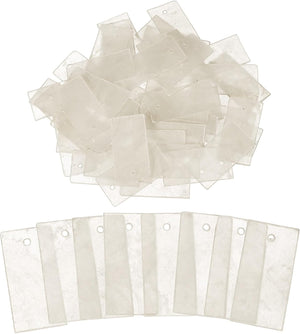 50 Pcs Capiz Shells, 15 mm x 30 mm Natural White Square Mica Sheets Single Hole for DIY Craft Making Wind Chimes Home Decoration Wedding Decorations