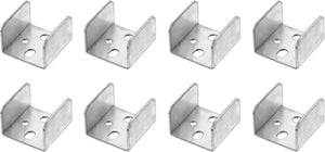 8 Pcs U Bracket for 1.5" Panels, 41 x 41 x 28mm Metal U Shaped Fasteners Brackets for Guardrail or Partitions Connection, Silver
