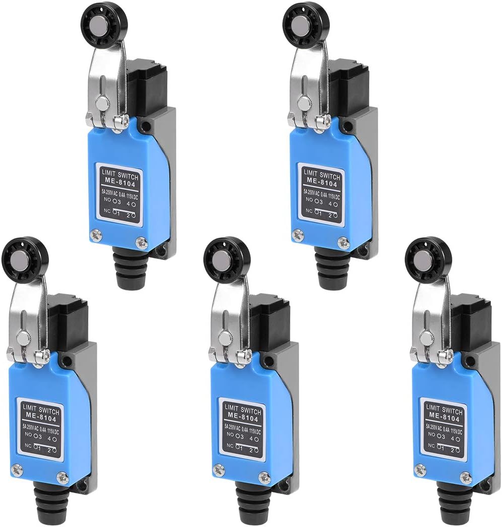 ME-8104 Roller Lever Arm Momentary Limit Switch 1NC+1NO 5Pcs for CNC Mill 3D printer Door Switch