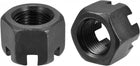 M18x1.5mm Hexagon Slotted Nut, Grade 4.8 Carbon Steel Hex Castle Nuts, Black, 10Pcs