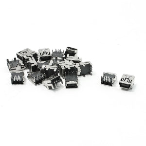 20X USB Female Type B 5-Pin Dip Right Angle Plug Jack Socket Connector