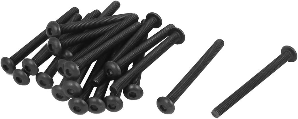 M4 x 45mm Alloy Steel Hex Bolt Socket Head Cap Screws Black 20 Pcs