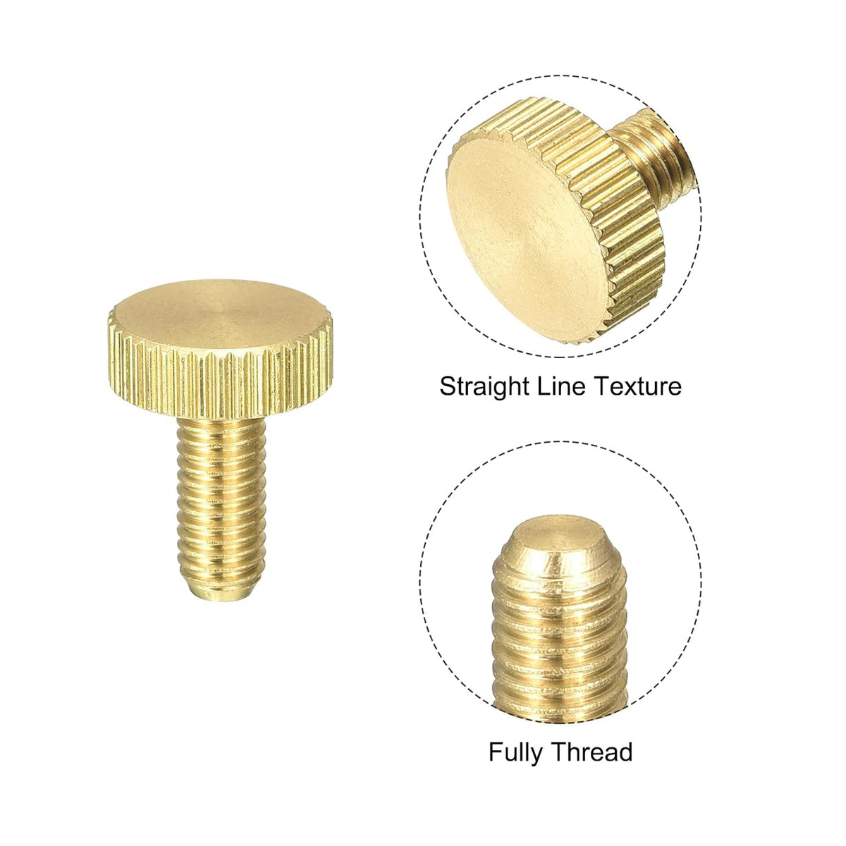 Knurled Duim Schroeven, M4x25mm Plat messing Schroeven Greep Knoppen Montageschroeven voor Thuis, Elektronisch, Machine 5Stuks