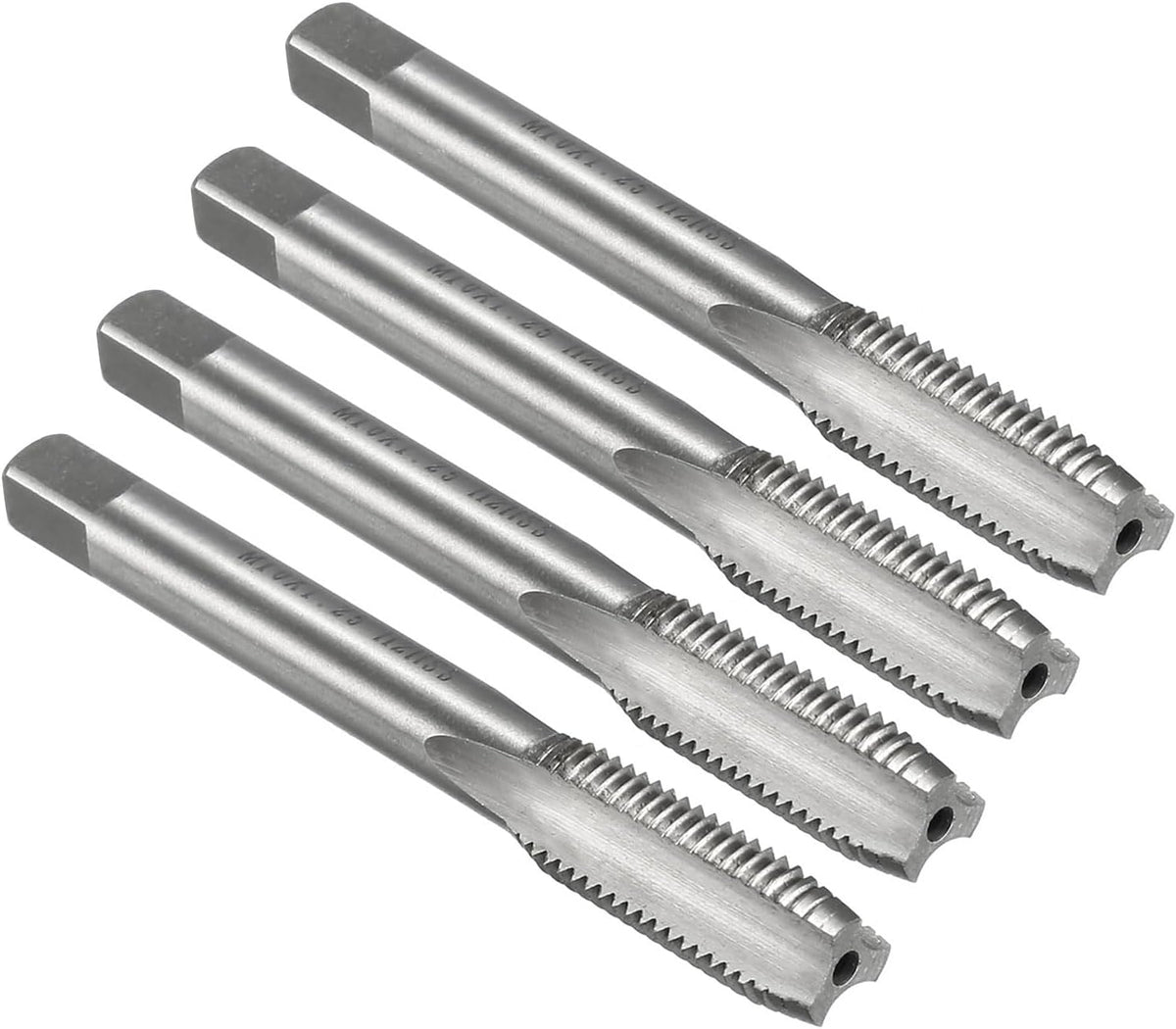 4pcs Metric Thread Taps M10 x 1.25 H2 High Speed Steel Straight Flutes Machine Screw Taps Threading Tapping Repair Tools