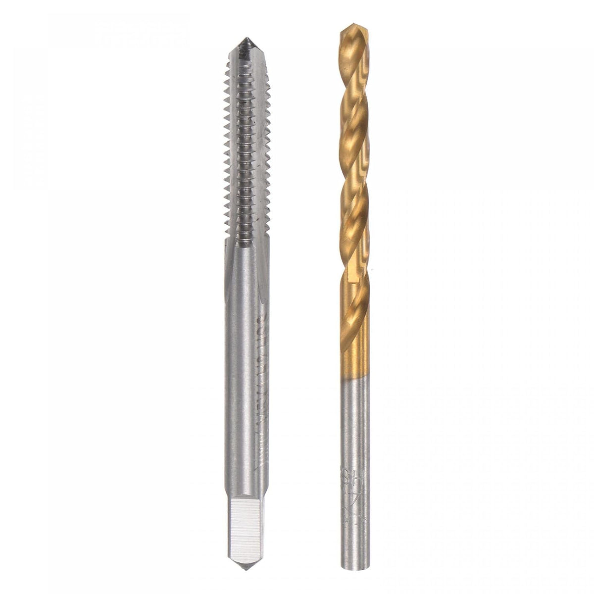 M5 x 1 Straight Flute Thread Tap and 4.0mm Twist Drill Bit Set, Metric Titanium Plated 6542 High Speed Steel Machine Screw Thread Tap Threading Drilling Tool