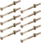 M6 x 70mm Furniture Bolts Nut Set Hex Socket Screw with Barrel Nuts Phillips-Slotted Half Thread Zinc Plated 10 Sets