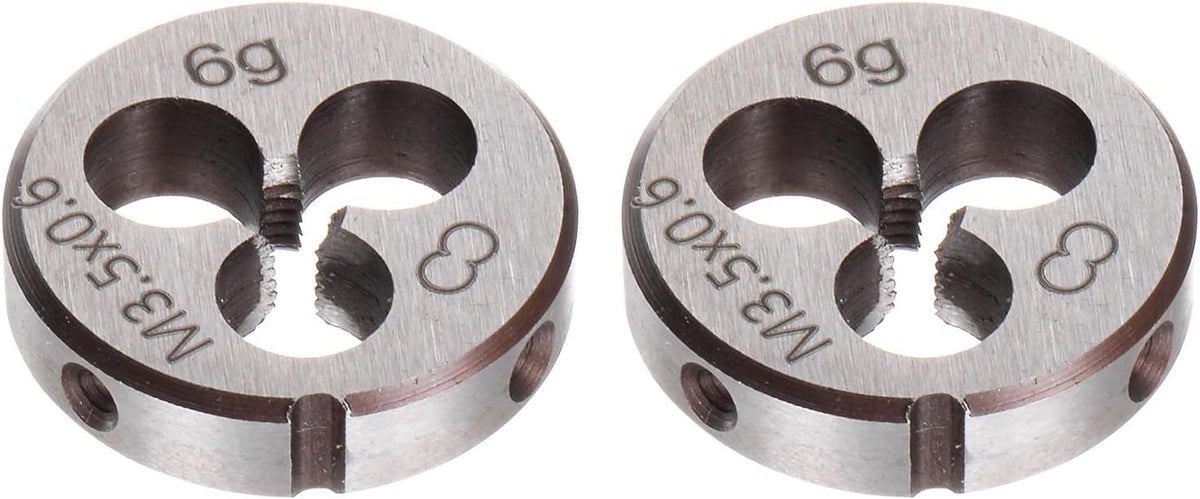 2pcs Round Threading Dies, Metric M3.5 x 0.6 Thread (Right Hand), Alloy Tool Steel Screw Cutting Die Repair Tool