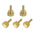5Pcs Brass Knurled Thumb Screws, M3x8mm Shoulder Bolts Stepped Grip Knobs Fasteners Solid Brass Diamond Knurled Thumb Screws Knobs for Electronic, Mechanical