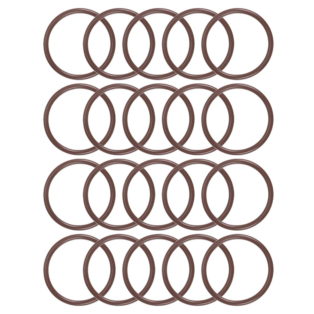 Fluorine Rubber O-Rings 26mm OD 22mm ID 2mm Width, Metric FKM Sealing Gasket, Pack of 20
