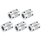 5Pcs 10mm to 10mm Aluminum Alloy Shaft Coupling L25xD19 Flexible Coupler Beam Stepper Motor Joint Connector for 3D Printer CNC Machine DIY Encoders and Motors Shaft,Silver