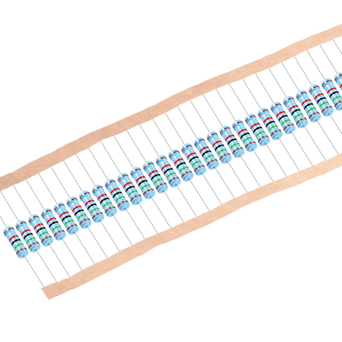 30Pcs 15k Ohm Resistor, 2W 1% Tolerance Metal Film Resistors, Lead, 5 Bands for DIY Electronic Projects and Experiments