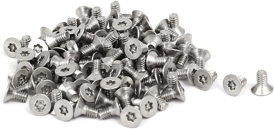 M2x4mm 304 Stainless Steel Flat Head Torx Anti Theft Machine Screws 100pcs