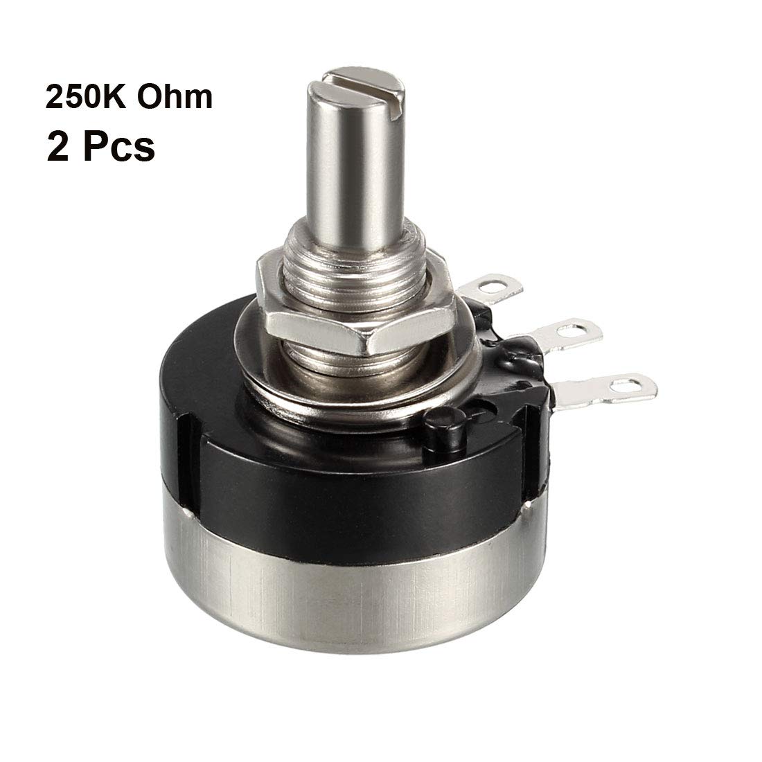RV24YN20S 250K Ohm Variable Resistors Single Turn Rotary Carbon Film Potentiometer 2pcs