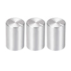 3pcs Potentiometer Knob Knurled Shaft Silver Tone Aluminum 6mm Shaft Dia. Rotary Knob 10mmx15mm Volume Control Knob