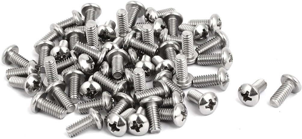 8#-32x3/8-inch 304 Stainless Steel Phillips Pan Head Machine Screw Bolt 60pcs