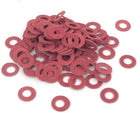 4mmx8mmx0.5mm Fiber Insulating Gasket Flat Washer Red 100pcs