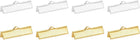 LinkMejor 50Pcs 25mm Ribbon Crimp Clamp Ends, Bookmark Pinch Crimp Ends, Fasteners Clasp Crimp Ends for Bracelet Necklace Jewelry Making, Gold/Silver
