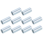 M10x1.5mm Round Coupling Nuts, 10 Pcs Carbon Steel Connector Nuts Fasteners Rod Bar Stud 34mm for Industrial Construction Fasteners, White