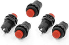 PCB Soldering Red 12mm Dia Latching Push Button AC 125V 3A 5 Pcs