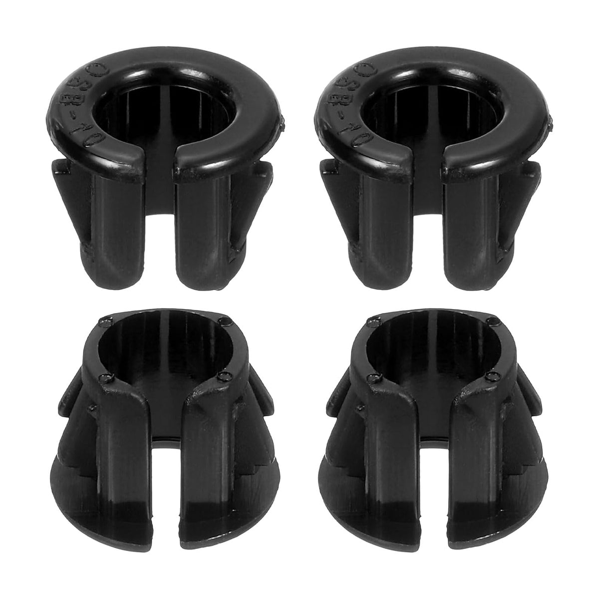28 Pcs Cable Snap Bushing Grommet, 11/32" Mounting Dia Opened Snap Bushing - Black Round Nylon Snap in Cable Grommet Protector, Plastic Cable Hole Grommets for Wiring