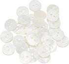 35Pcs Natural Shell Button, 2 Hole 12.5mm Round Mother of Pearl Buttons for Shirt Coats Suits Jacket Jeans Skirts DIY Sewing Crafts, White