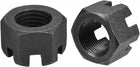 M27x2mm Hexagon Slotted Nut, Grade 4.8 Carbon Steel Hex Castle Nuts, Black, 2Pcs